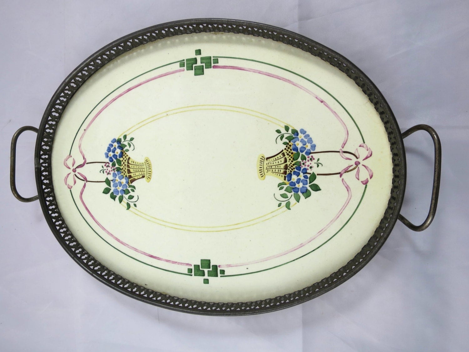 Antique Vanity Tray Art Nouveau Porcelain by BonniesVintageAttic