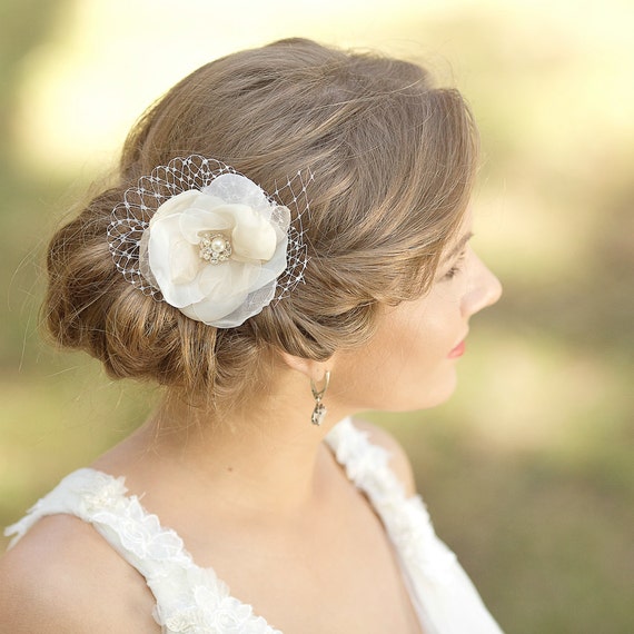 Wedding Hair flower Wedding hair piece Bridal hair by LeFlowers