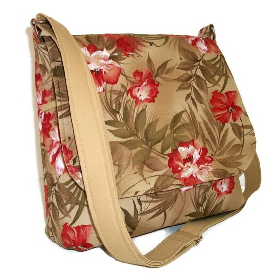 Floral Messenger Bag Fabric Purse Crossbody Bag Tropical