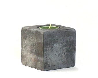 No.13 Cube Concrete Tea Light Candle Holder
