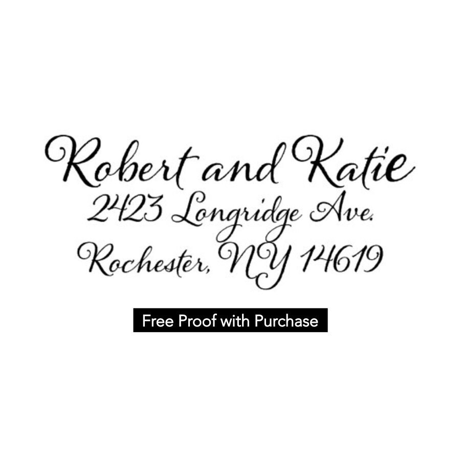 Personalized Couple's Custom Return Address Stamp by myclearstamps