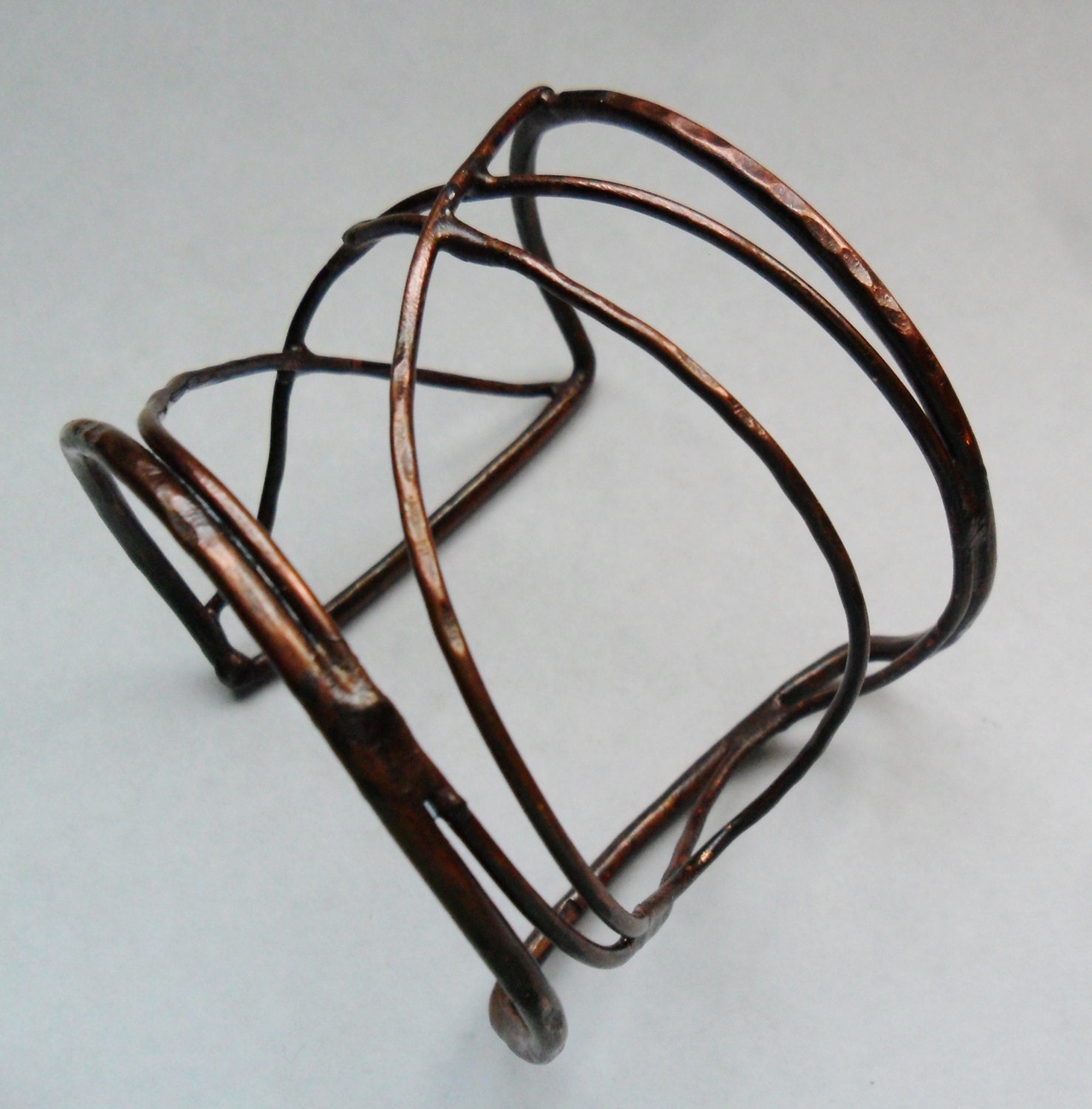 Copper Wire Bracelet Hammered Copper Wire Bracelet
