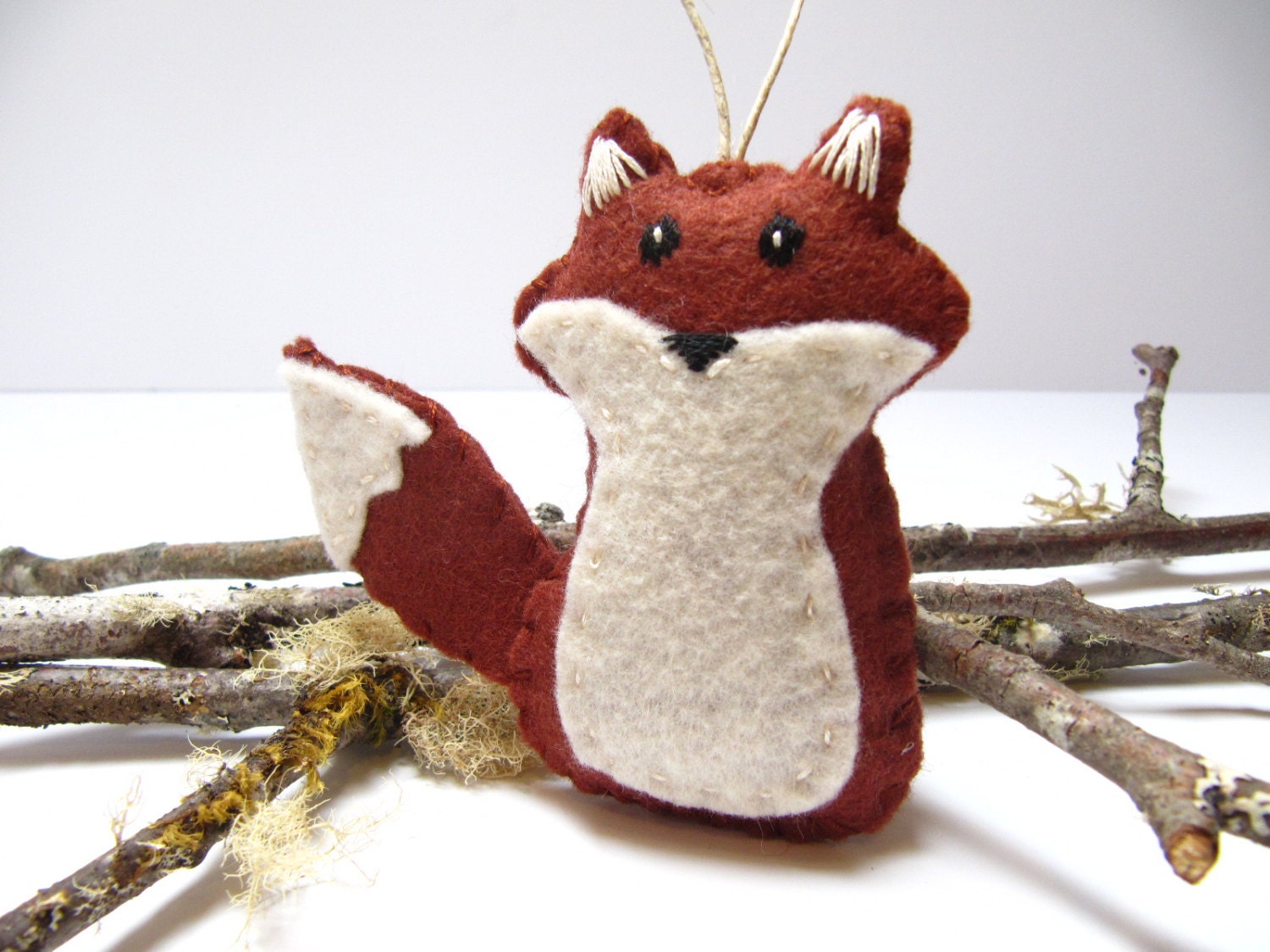 personalized fox ornament fox christmas ornament wool felt personalized fox ornament fox christmas ornament wool felt