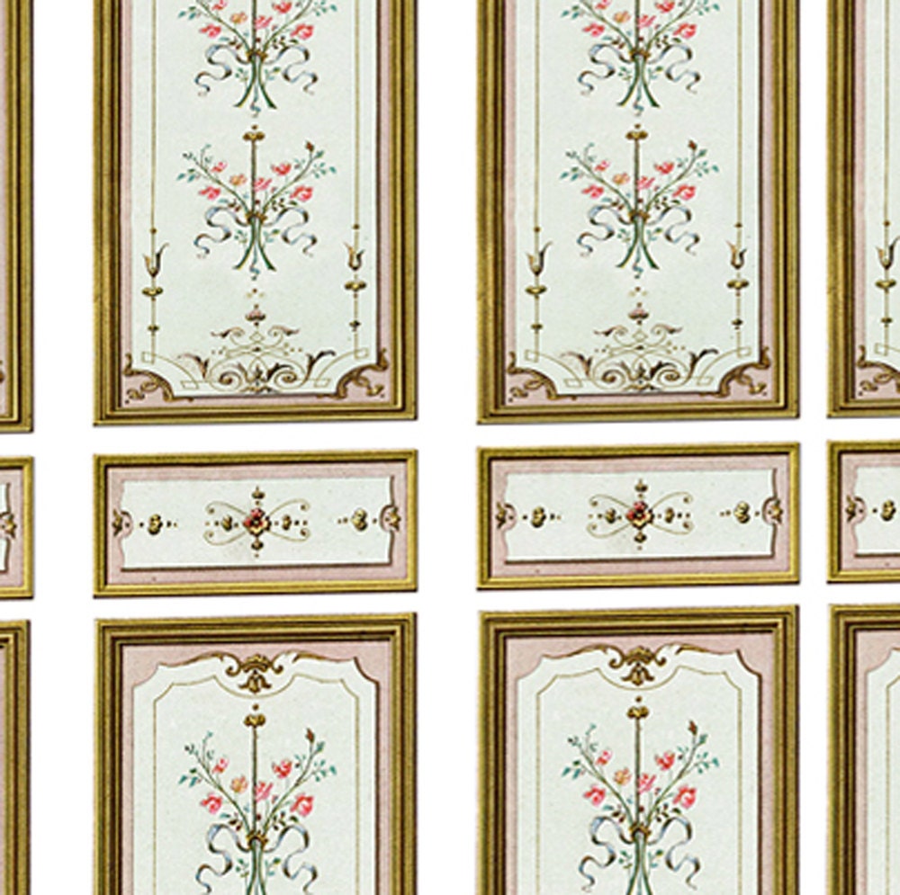 Victorian Wall Panels Wallpaper 1 12th or 1 24th scale 02