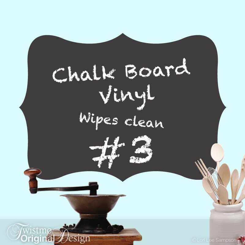 Chalkboard Decal Curvy Shape Vinyl Wall Decal 03 Kitchen