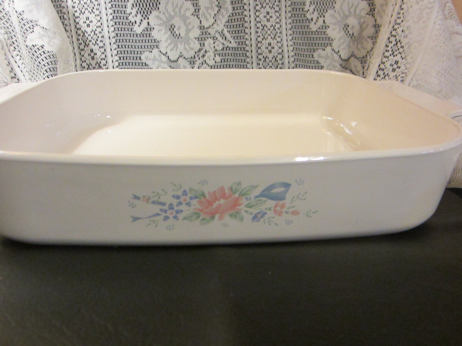 Vintage Corning Ware Lasagna Rectangle Ovenware Baking Dish / Open