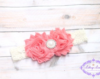 wholesale coral baby headband shabby flower headband hair baby headband coral ivory vintage headband hair bow shabby wholesale coral baby headband shabby flower headband hair baby headband coral ivory vintage headband hair bow shabby