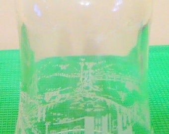 Newly Listed -Home Interior - Church Scene Etched - Replacement Votive Cup - Tall - Heavy Glass - Price Is For 1