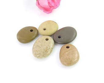 Beach Stone, Jewelry Beads, top Drilled Pebble Supplies,pendant,Natural Rock Charm Natural Pebbles,Focal Beads
