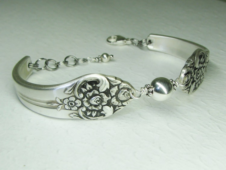 Spoon Bracelet Sterling Silver Beads by SpoonfestJewelry on Etsy