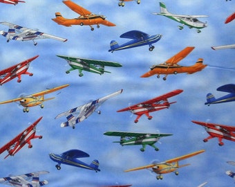 Plane Fabric, Piper Cub Aircraft, Timeless Treasures