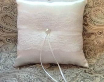 custom made white lace ring bearer pillow