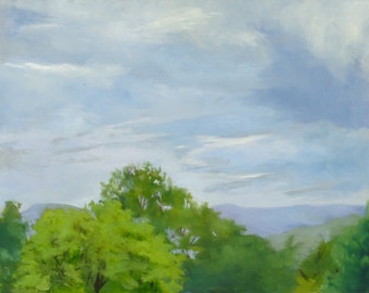 Landscape Oil Painting- Spring Day, Berkshires--Framed