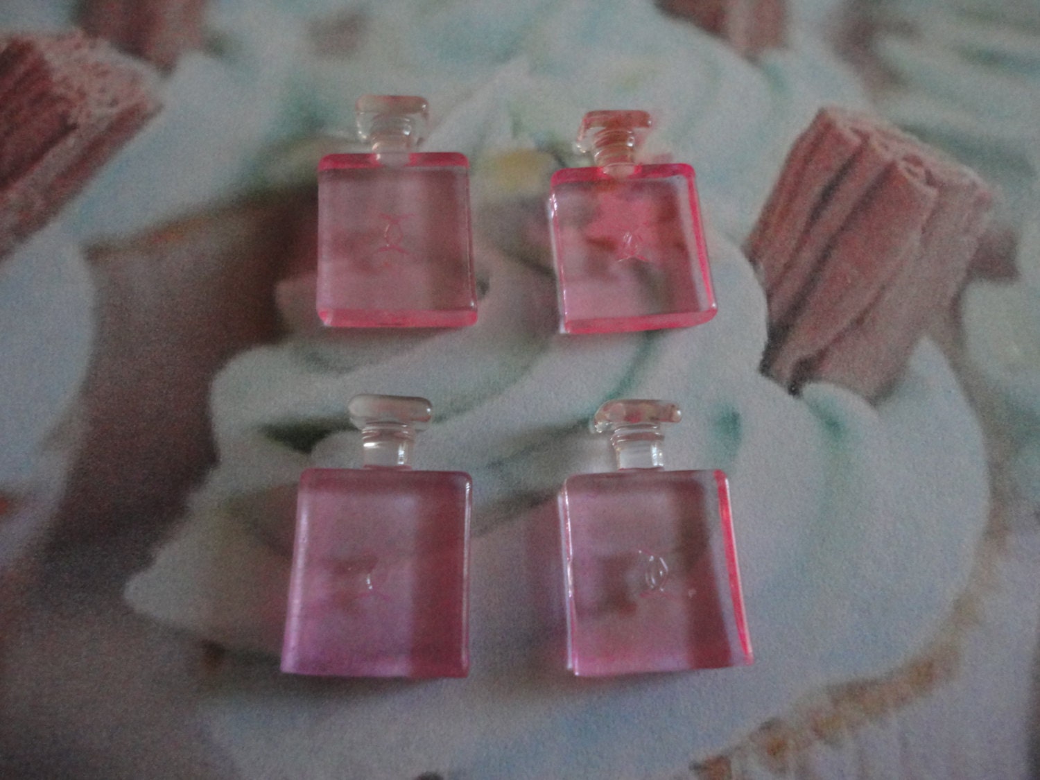 Kawaii mini Pink perfume bottle cabochon decoden diy charm 4