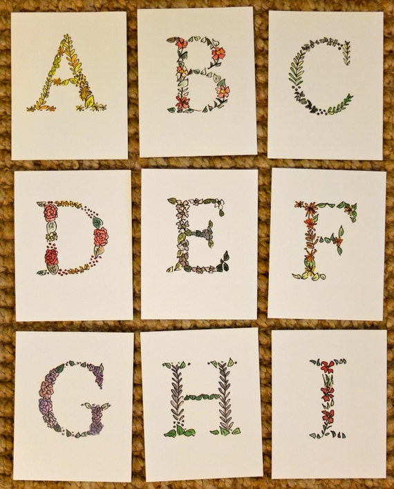 Items similar to Set of 26 Alphabet Cards made from ...