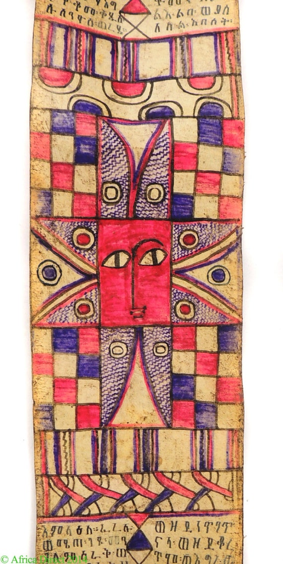 Ethiopian Coptic Scroll African Vellum Angels by africadirect
