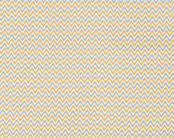 Fox Playground Yellow Grey Chevron by Dena Designs for Free Spirit