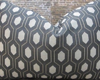 Designer Pillow Cover - Lumbar, 16 x 16, 18 x 18, 20 x 20 Thom Filicia Euclid Tuxedo