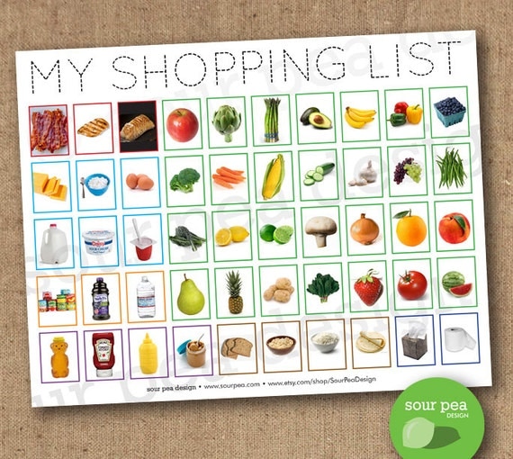 instant download my shopping list grocery list for kids