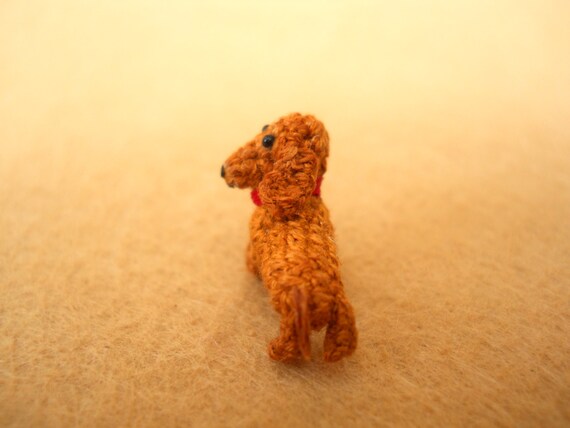 Mini Dachshund Stuff Animal Tiny Crochet Animal Miniature