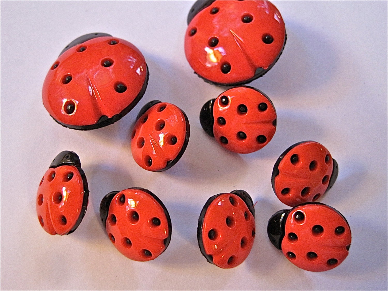 Ladybugs Craft Novelty Sewing Buttons by FireflyCabin on Etsy