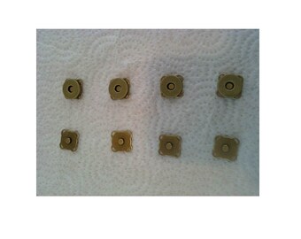 4 SETS 14mm Magnetic Snaps Closures - Antique Brass with 4-loops for Sew