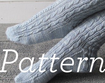 Knit Socks Pattern // Twists & Braids Socks pdf pattern