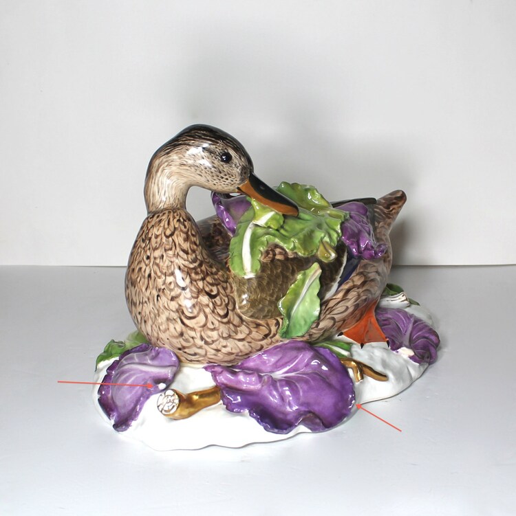 Vintage Spanish Porcelain Duck by Bidasoa by SugarLMtnAntqs