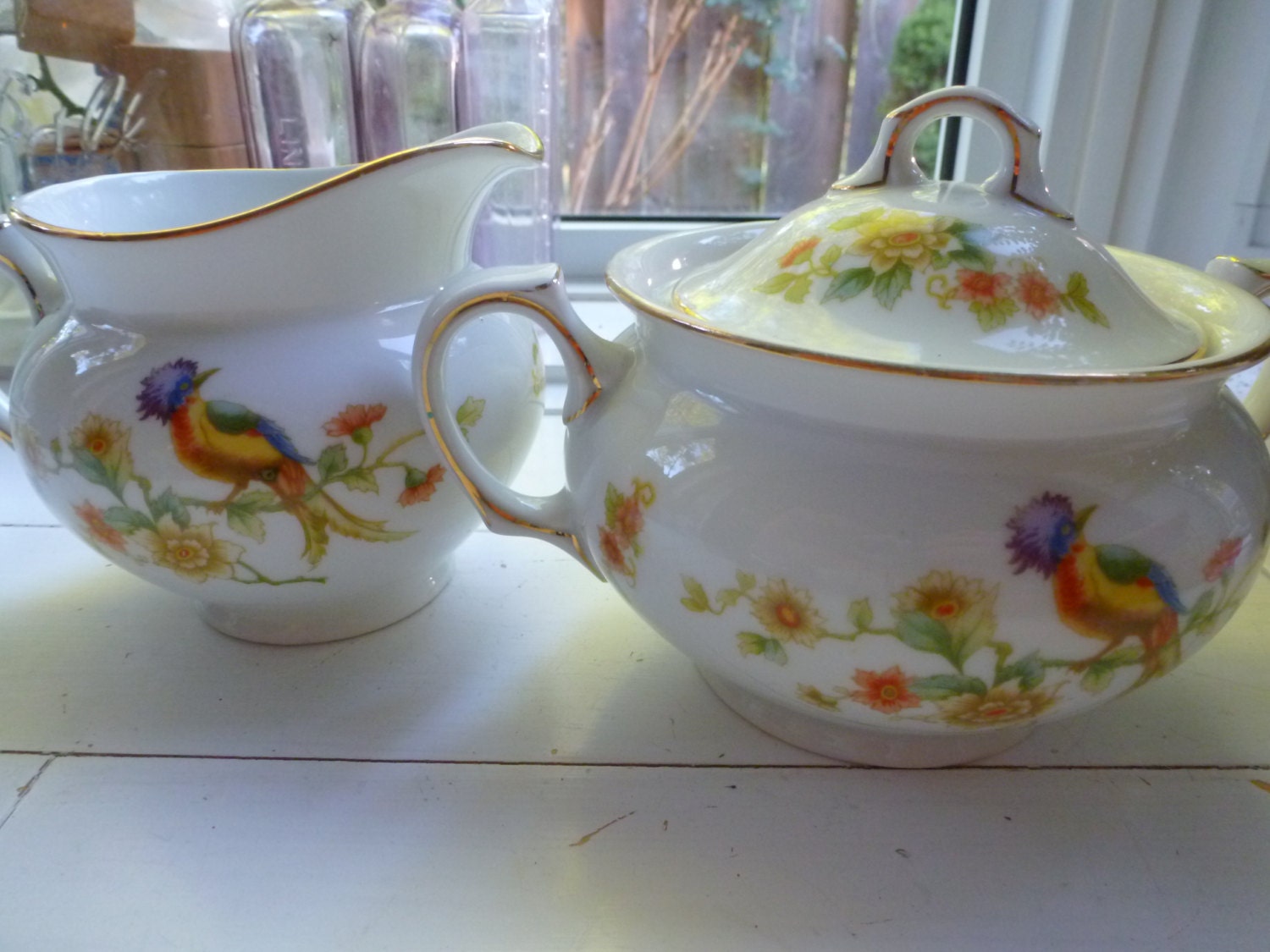 Epiag Cream and Sugar Bowl Made in Czechoslovakia Vintage Cream and