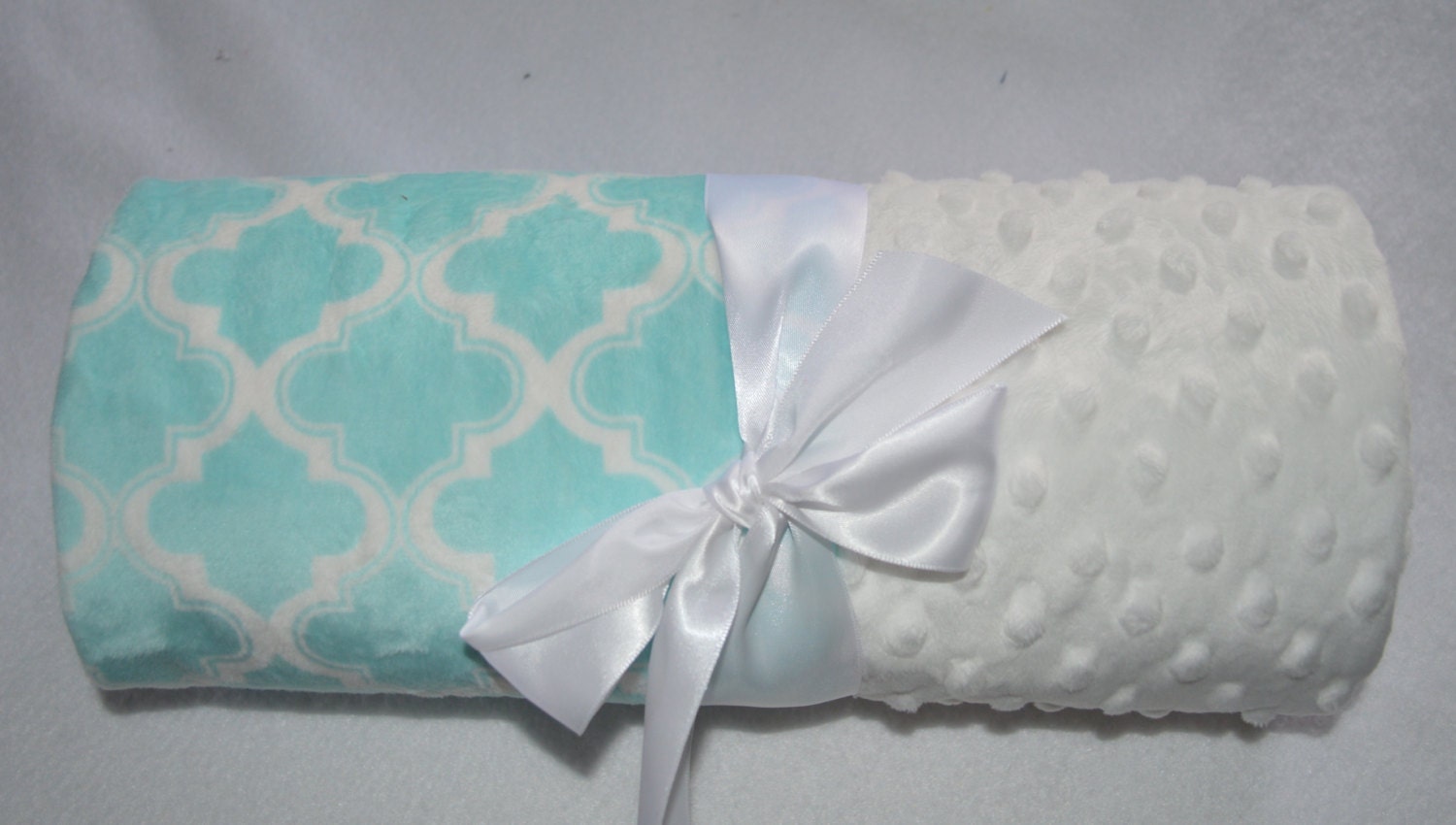 Monogrammed Minky Baby Blanket Tiffany Blue / by MoonbeamMinky