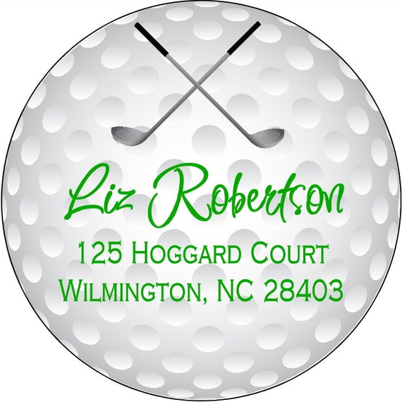 Return Address Labels Stickers Golf Club Ball Personalized