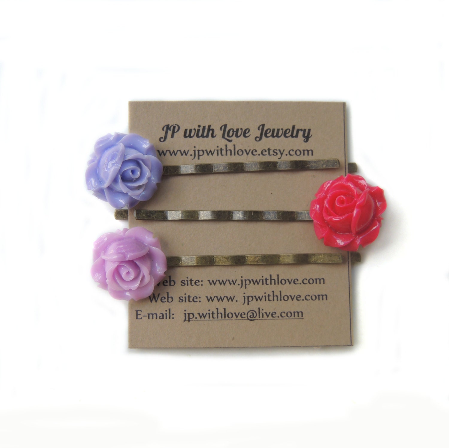 Purple Hair pins set of 3 by JPwithLove on Etsy