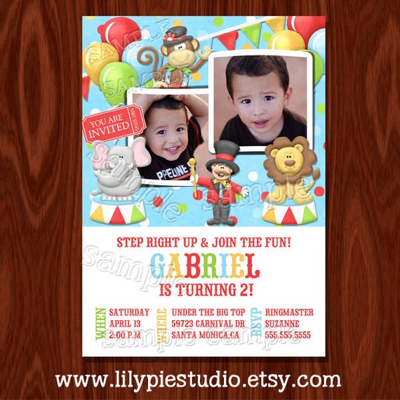 Carnival Circus Birthday Invitation printable digital file Il_570xn