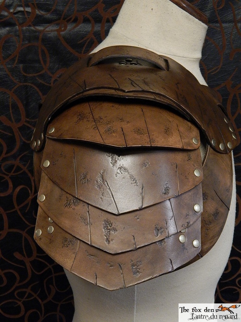 Gladiator spartacus leather shoulder armor heavy leather