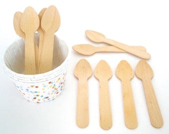 Mini Wooden Spoons Taster Wooden Spoons Ice Cream Spoons Crafting Spoons Weddings Parties Banquets Disposable Wooden Cultery Utensils