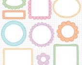 60% OFF SALE Easter Clipart Doodle Borders - Digital Frame Downloadable Images Il_170x135