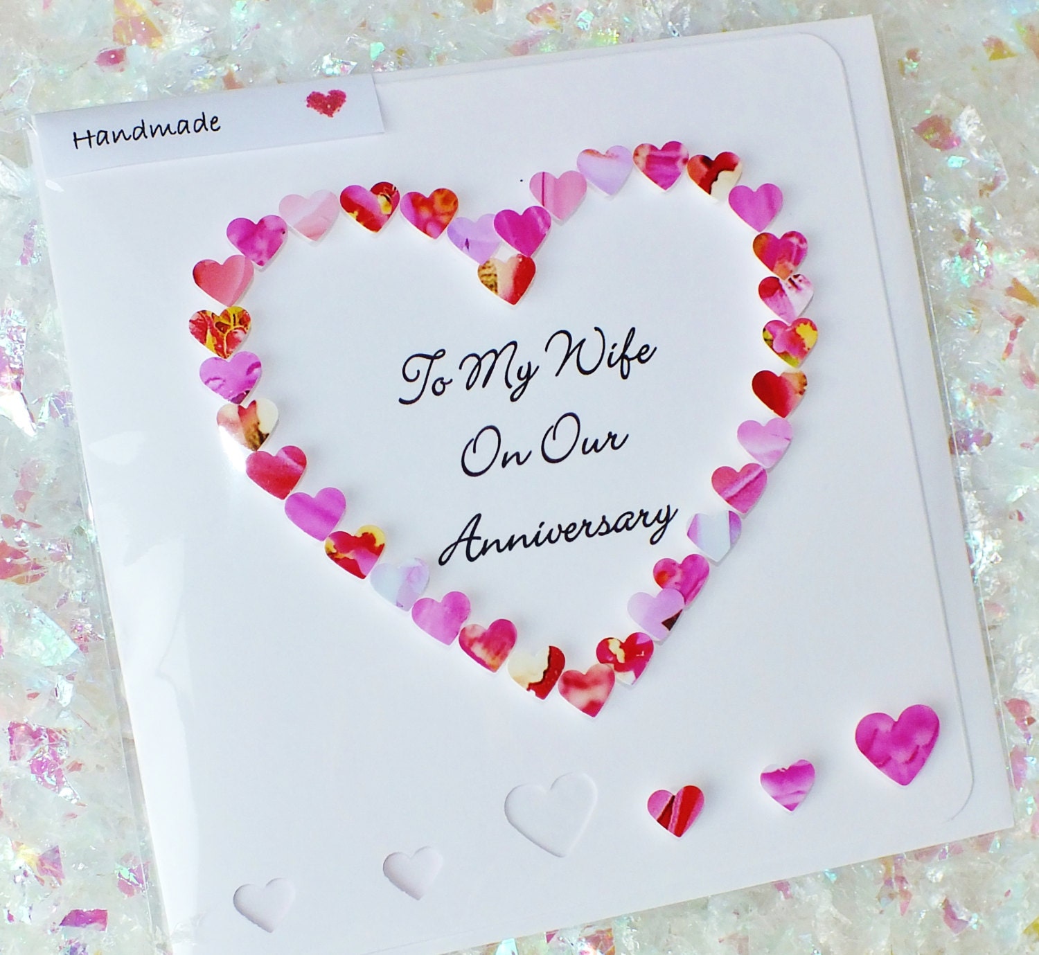 Handmade 3D Anniversary Card Personalised Personalized To