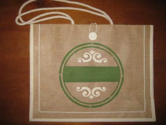 SALE - Beach Bag waiting to be Monogrammed - As Shown in Green - Just ...