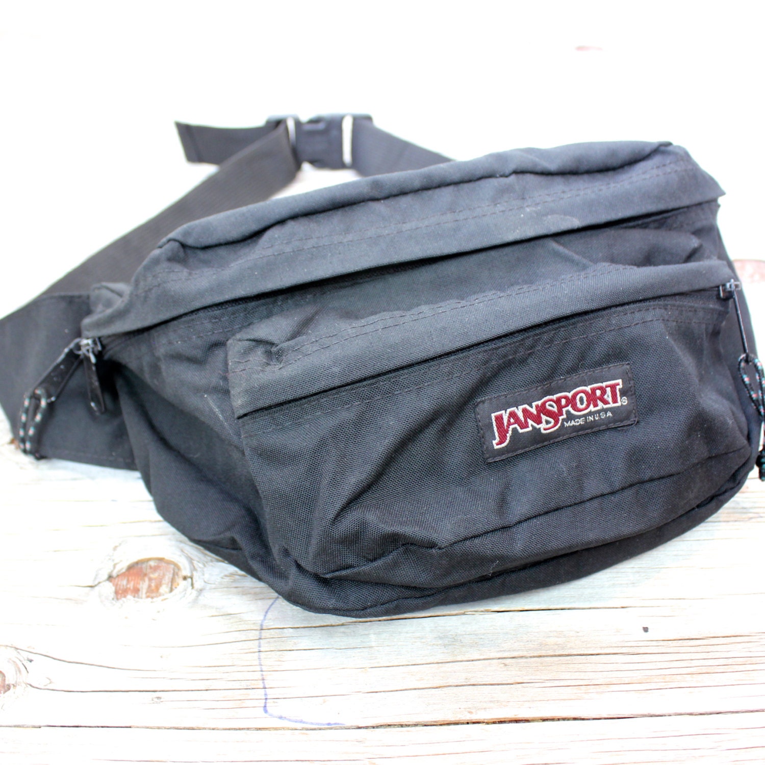 Vintage Retro Black Large Fanny Pack by VintageWestCoast on Etsy