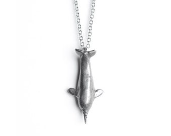 Narwhal Necklace, Narwhal Totem, Adventure, Wanderlust, Narwhals are Real, Magical Creatures, Animal Guides, Totems, Silver Pendant