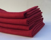 Red Linen Napkins...20" Square (Set of 4)
