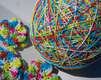 Crochet Cotton - Hand Dyed - Size 10 - Circus Clown - Small Project Size - 10, 25, 50, 75 or 100 Yards