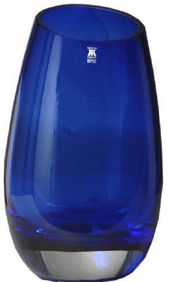 Items similar to Heavy Cobalt Blue Vase, Handmade glass,Studio Art Vase