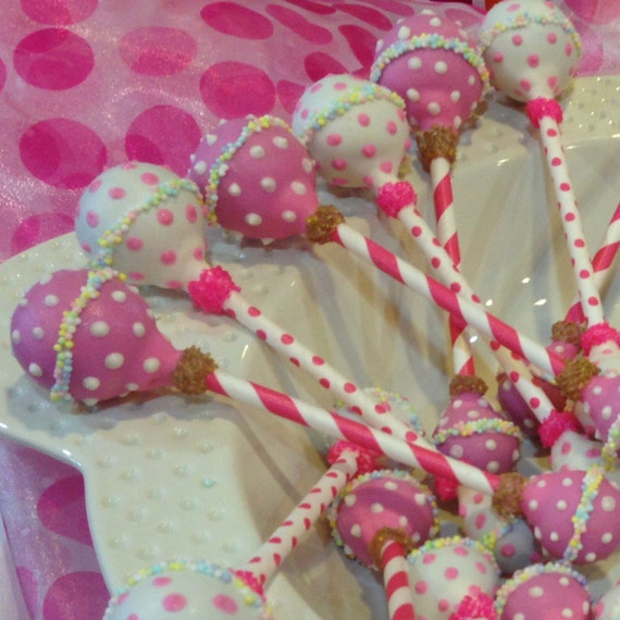 BABY GIRL RATTLE Cake Pops Newborn Cake Pops by cakepopsbymaggie