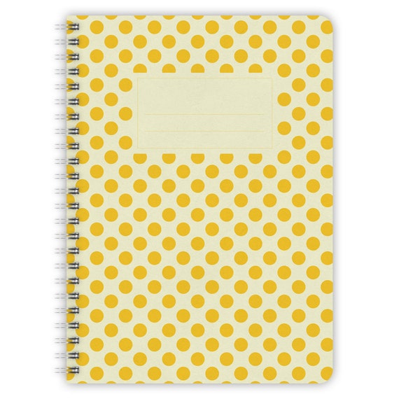 Notebook A5 Yellow Polka Dots Pattern