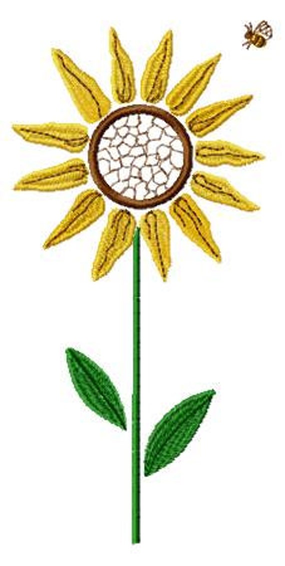 Small Sunflower Embroidery Design Instant Download