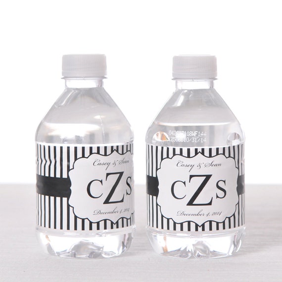 150 Wedding Water Bottle Labels - Wedding Water Labels - Custom Water Bottle Labels - Waterproof Water Bottle Labels - Stripes Il_570xn