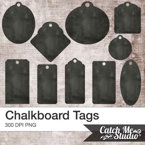 Chalkboard Tags Digital Clipart for Personal or by CatchMeStudio
