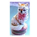 SALE! 1986 Franklin Mint Cat Figurine, Pink Staffordshire, Curio Cabinet Collection, Collectible Figurine, Gift for Her, Gift for Cat Lover