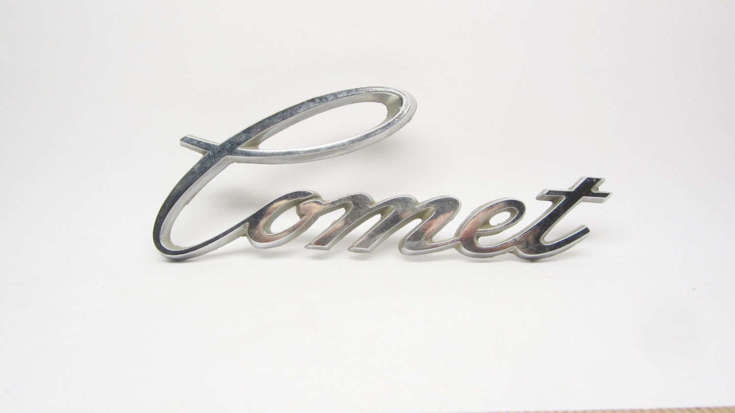 Vintage Car Mercury Comet Metal Emblem by TheOldTimeJunkShop